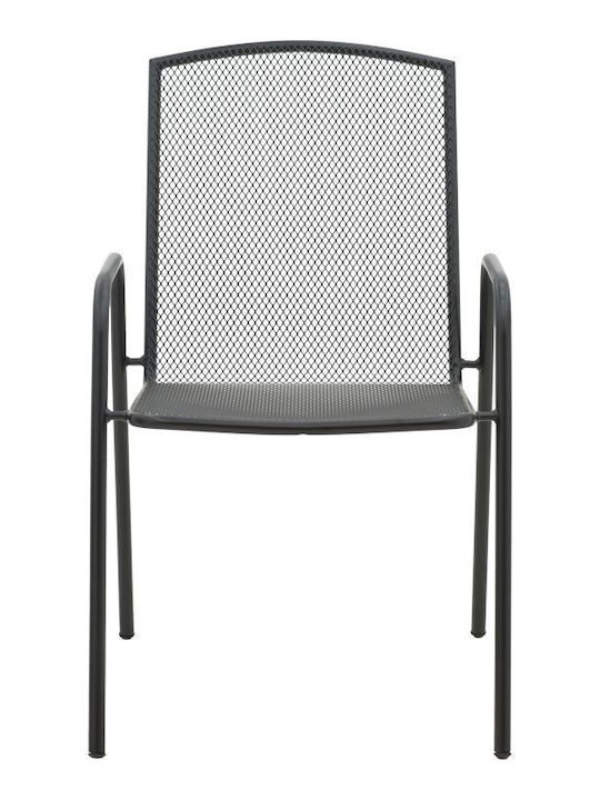Outdoor-Stuhl Metallisch Pomedon Black Velvet-Black Metal 56x64x87εκ.