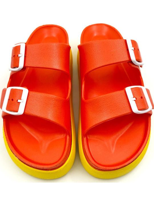 Damen Zehentrenner Mit Plattformen In Orange Stil
