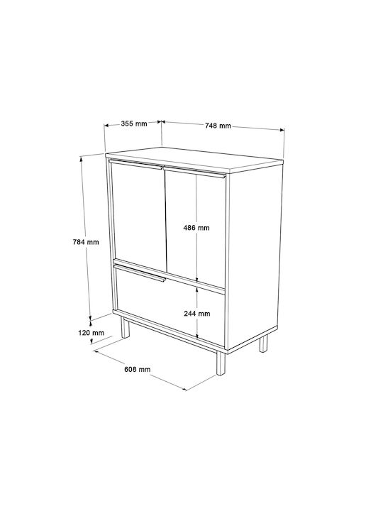 Bufet Emerson Natural 35.5x74.8x90.4cm