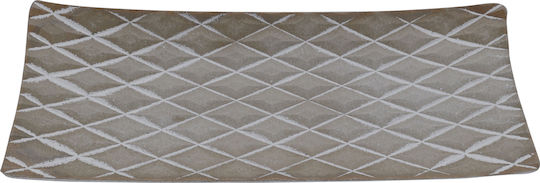 Uncle George Διακοσμητική Πιατέλα Ορθογώνια Γκρι 34.5x13x13εκ.