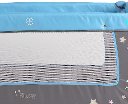 Moni Sleepy Playpen 2 Levels with Changing Table & Mattress Blue 120x60cm