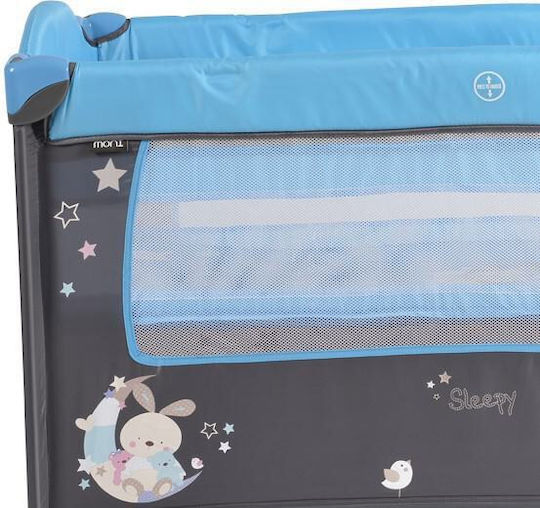 Moni Sleepy Playpen 2 Levels with Changing Table & Mattress Blue 120x60cm