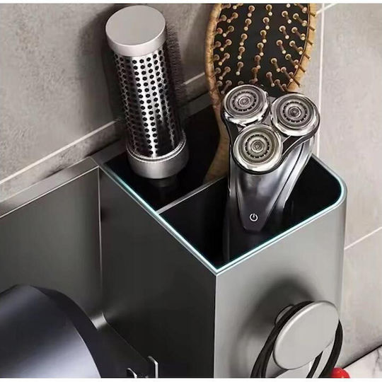 Single Wall-Mounted Bathroom Shelf Unit ​8.6x23cm Black