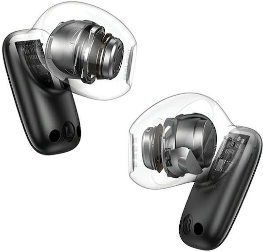Usams ID25 Earbud Bluetooth Handsfree Ακουστικά με Θήκη Φόρτισης Μαύρα