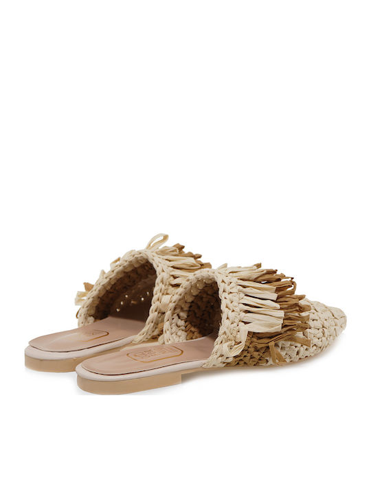 Flat Mules σε Μπεζ Χρώμα