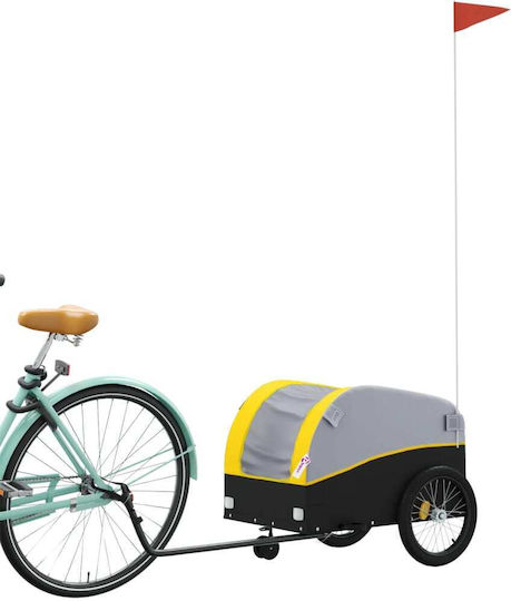 Vidaxl Bicycle Trailer Black Yellow 30 kg Steel Yellow