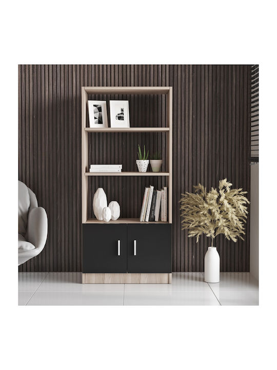 Bibliothek Edgware Black Velvet-Black Metal 63.6x37.6x140cm