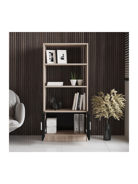 Bibliothek Edgware Black Velvet-Black Metal 63.6x37.6x140cm