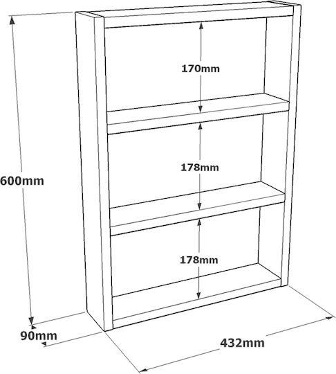 Wandregal Earls Anthrazit 43.2x9x60cm