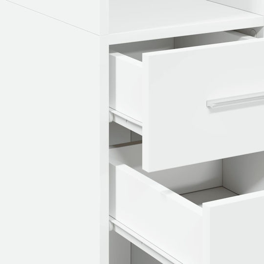 Floor-Standing Living Room Cabinet in Particle Board White 50x42.5x185cm