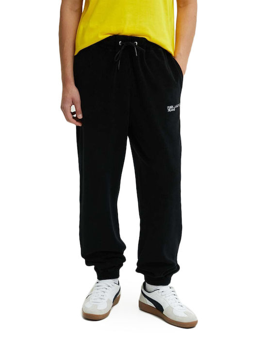 Karl Lagerfeld Men's Sweatpants with Rubber Black