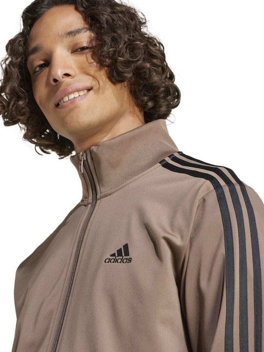 3-Stripes Tracksuit Glossy with Elastic Brown