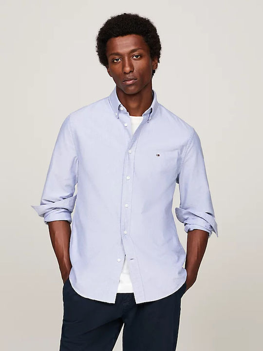 Oxford Long-sleeved Cotton Shirt Light Blue