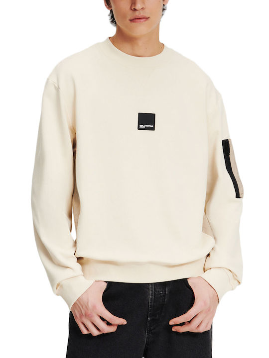 Karl Lagerfeld Herren Sweatshirt mit Taschen Beige