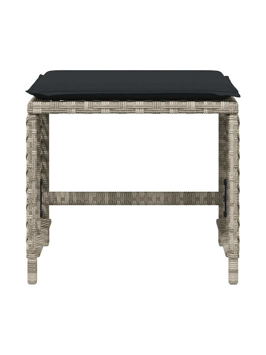 Băncuțe De Grădină Cub Pentru Exterior Rattan Cu Pernă Gri 4 Buc 41x41x36cm