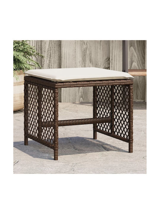 Băncuțe De Grădină Cub Pentru Exterior Rattan Cu Pernă Maro 4 Buc 41x41x36cm