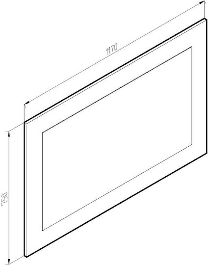 Fratelli Home Berinda Wandspiegel Ganzkörper mit Gray Hölzernes Rahmen 117x81cm 1Stück