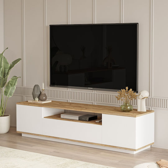 TV-Ständer Chilham Naturweiß M180xP44.5xH44.6cm