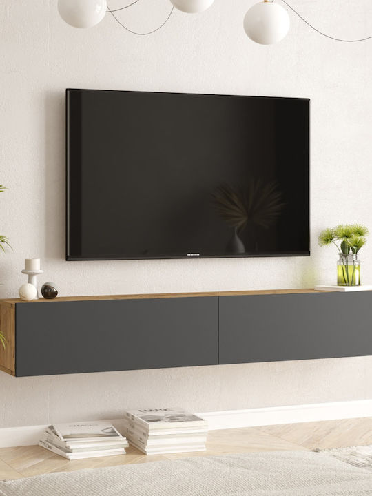 Έπιπλο Τηλεόρασης Kent Πεύκο/ανθρακί Μ180xΠ31.6xΥ29.6cm