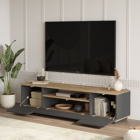 Stand TV Chilham Natural/Antracit L180xA44,5xÎ44,6cm