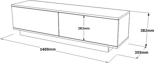 TV-Ständer Brent Schwarz M140xP35.5xH38.2cm