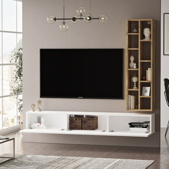 TV-Ständer Bromley Weiß/Braun M174.6xP27.3xH145cm