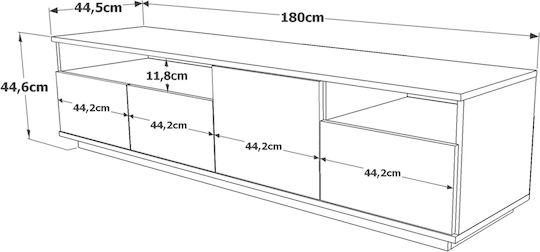 Έπιπλο Τηλεόρασης Essex Πεύκο/ανθρακί Μ180xΠ44.8xΥ44.6cm