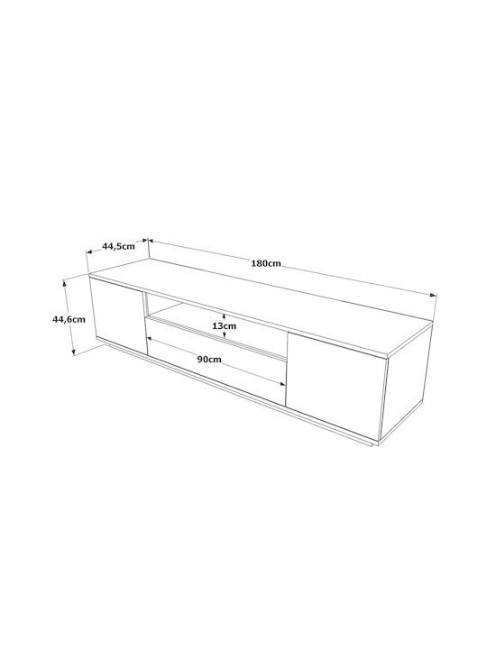 Stand TV Chilham Natural/Alb L180xA44,5xÎ44,6cm