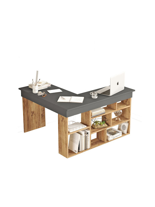 Schreibtisch Cann Holz Pine/anthracite 115x120x72cm