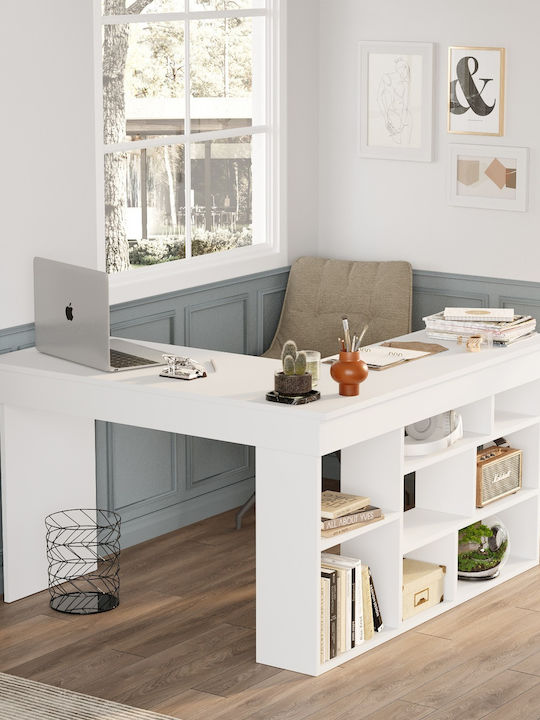 Schreibtisch Feltham Holz White 115x120x72cm