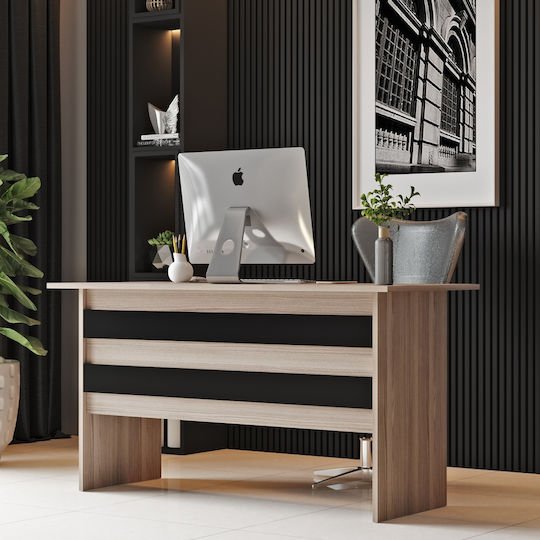 Birou Eastcote din Lemn de Frasin/negru 140x60x73,8cm