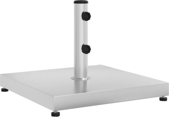 vidaXL Сгъваем Стойка за чадър от Метал Silver 32x32см