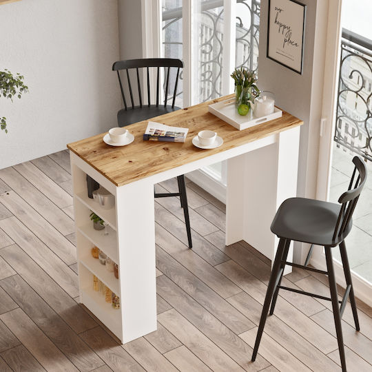 Brockley Bar Table Wooden Pine/White 120x51.6x101.8cm
