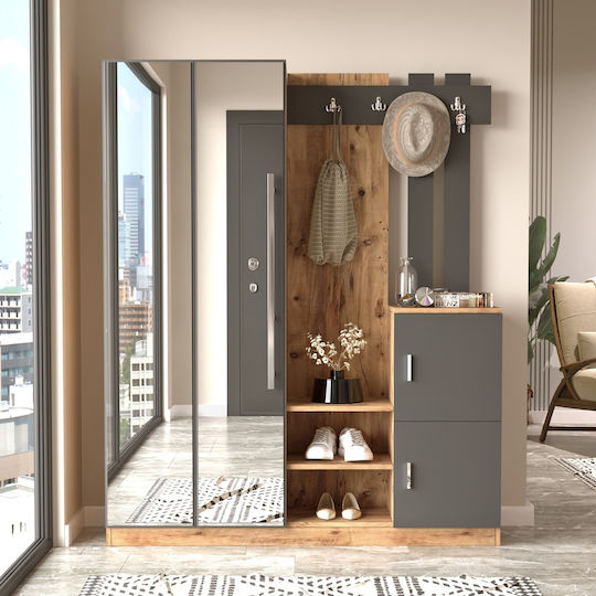 Crayford Мебел За Антре С Шкаф За Обувки От Бор/Антрацит 147x35x180см