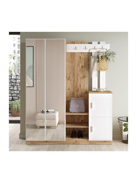 Crayford Mobilier de Intrare cu Dulap pentru Pantofi Pine/White 147x35x180cm