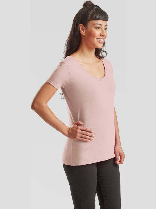 Fruit of the Loom Iconic Women's Short Sleeve Promotional T-Shirt Powder Rose