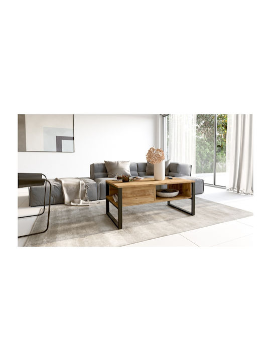 Măsuță Centrală Rectangulară Alperton din Lemn Natur M100xL59.7xÎ44.4cm