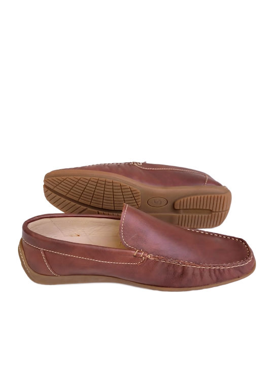 Δερμάτινα Ανδρικά Loafers σε Καφέ Χρώμα