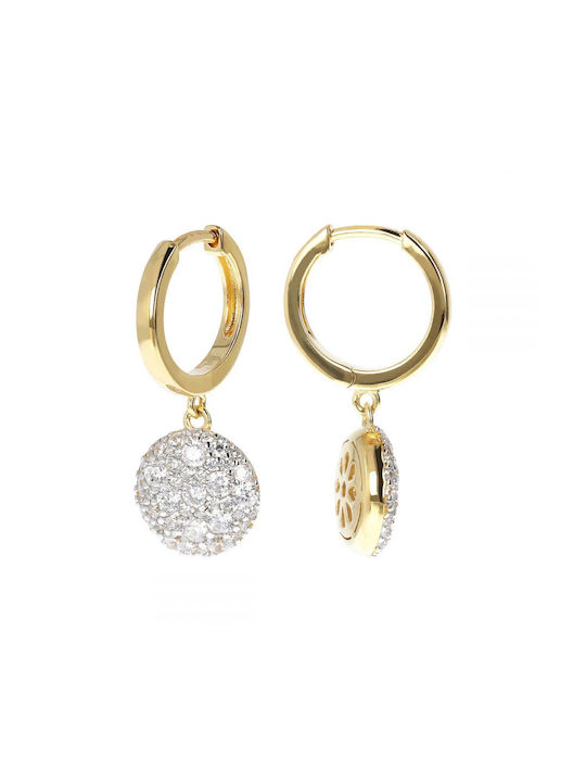 Bronzallure Earrings Hoops Gold Plated with Stones