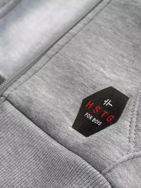 Kids Cardigan Cotton with Hood Gray