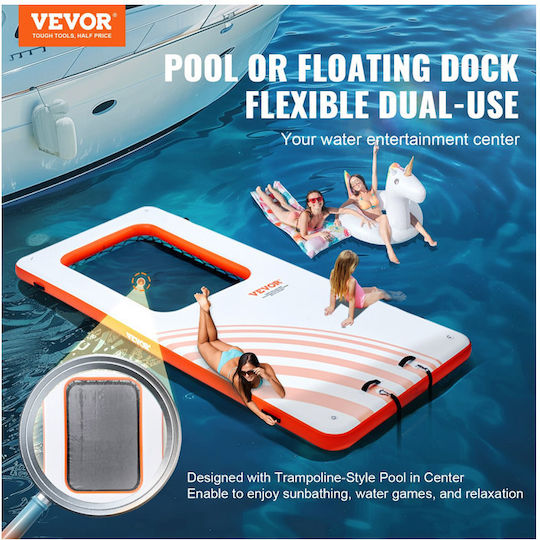 Inflatable Floating Platform with Ladder and Pump 4.57 X 1.98 M Vevor Cqft15x65bjhlfcw3v0