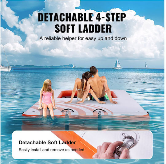 Inflatable Floating Platform with Ladder and Pump 4.57 X 1.98 M Vevor Cqft15x65bjhlfcw3v0