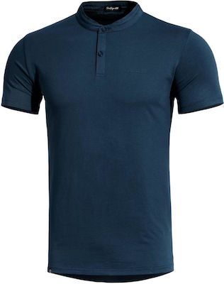 Kurzärmelige Romeo Henley Bluse in Mitternachtsblau von Pentagon