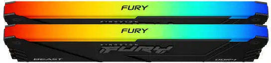 Kingston Fury Beast DDR4 32GB RAM με 2x16GB Modules και Ταχύτητα 3200 για Desktop