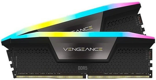 Corsair Vengeance RGB XMP DDR5 48GB RAM με 2x24GB Modules και Ταχύτητα 6000 για Desktop