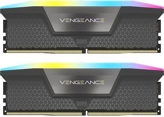 Corsair Vengeance RGB DDR5 32GB RAM με 2x16GB Modules και Ταχύτητα 6000 για Desktop