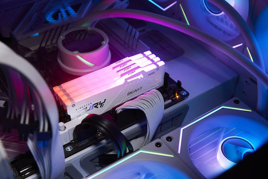 Kingston Fury Beast RGB DDR5 128GB RAM με 4x32GB Modules και Ταχύτητα 5600 για Desktop