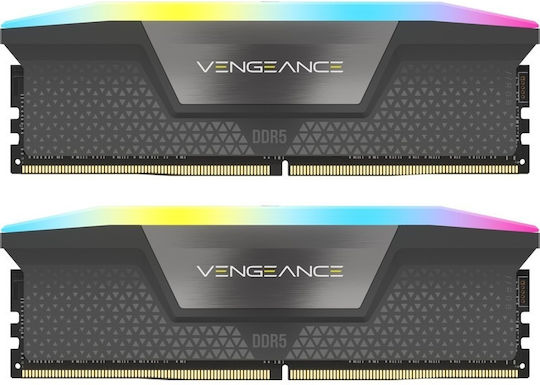 Corsair Vengeance RGB DDR5 32GB RAM with 2x16GB Modules and Speed 6000 for Desktop