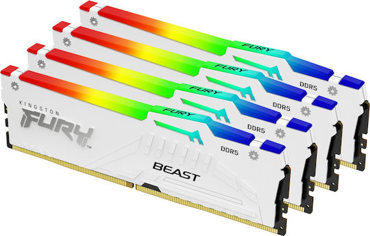 Kingston Fury Beast RGB DDR5 64GB RAM with 4x16GB Modules and Speed 6000 for Desktop