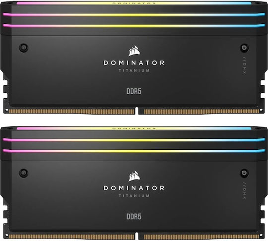 Corsair Dominator Titanium RGB XMP DDR5 64GB RAM με 2x32GB Modules και Ταχύτητα 6400 για Desktop